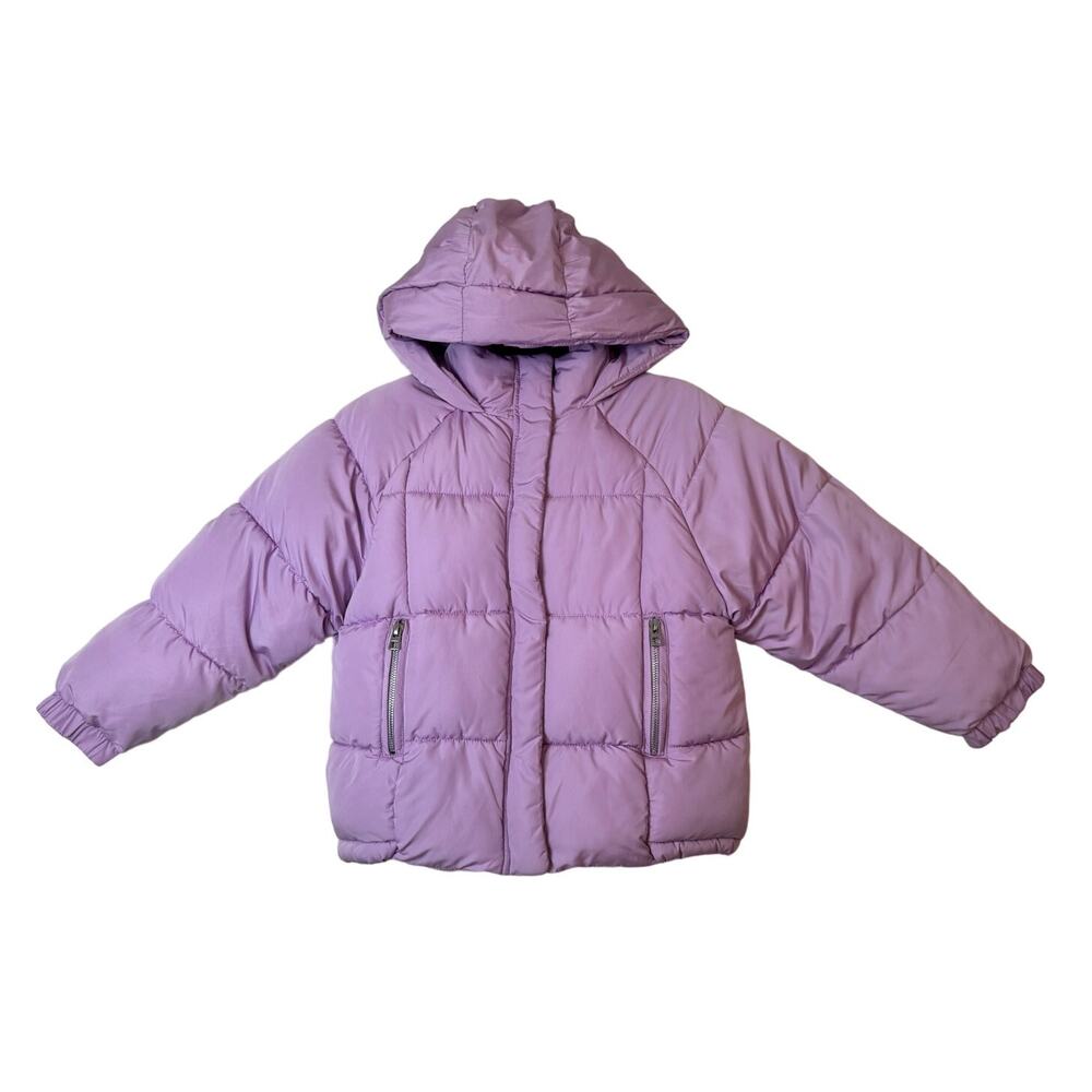 Zara Kids Outerwear Collection Girls Size 8 Puffer Jacket Hooded Light Purple